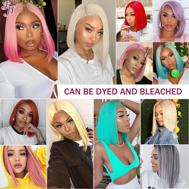 FH ombre black 1B&27 short bob lace wig human hair wig