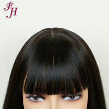 Load image into Gallery viewer, FH P13840 natural black straight machine made wig