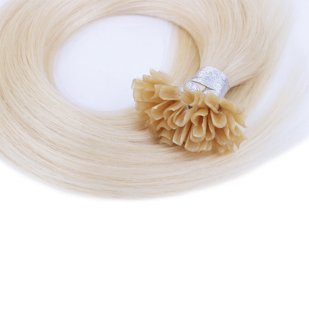 FH wholesale platinum blonde human hair u tip hair extensions