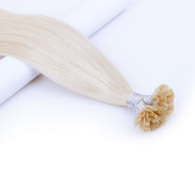 Load image into Gallery viewer, FH wholesale platinum blonde human hair u tip hair extensions